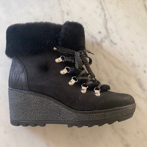 J.Crew Black Nordic Wedge Boots / Booties